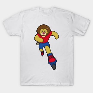 Lion as Skater with Inline skates T-Shirt